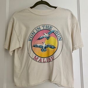Brandy Melville Malibu Graphic Cropped T-Shirt